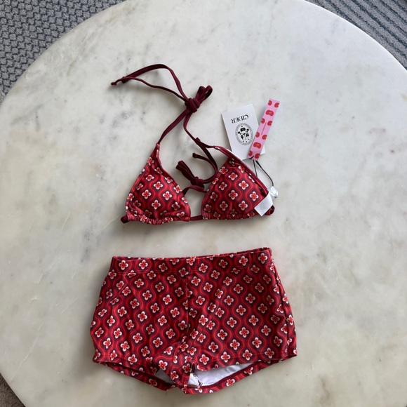 NWT - Cider Floral Short Bikini Set - Picture 3 of 5